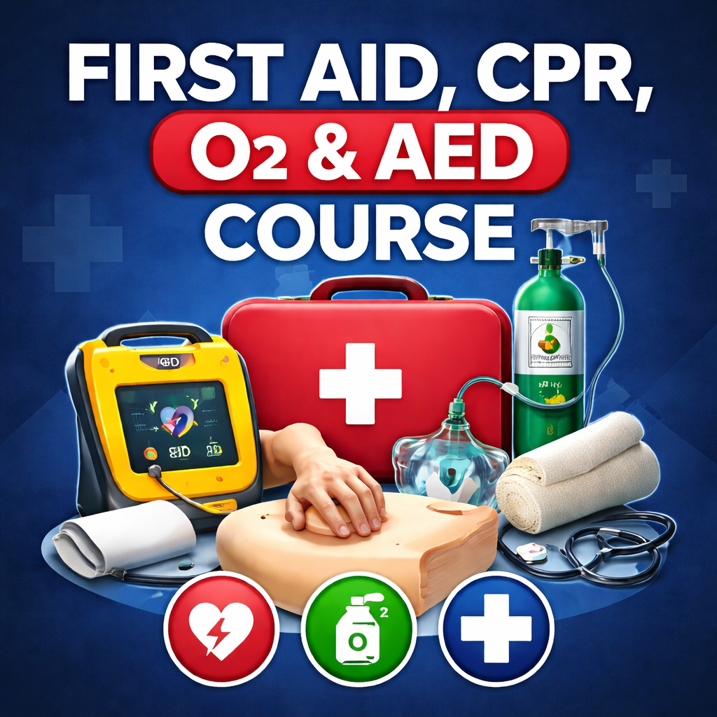 First Aid, CPR, O2 and AED – eLearning Course